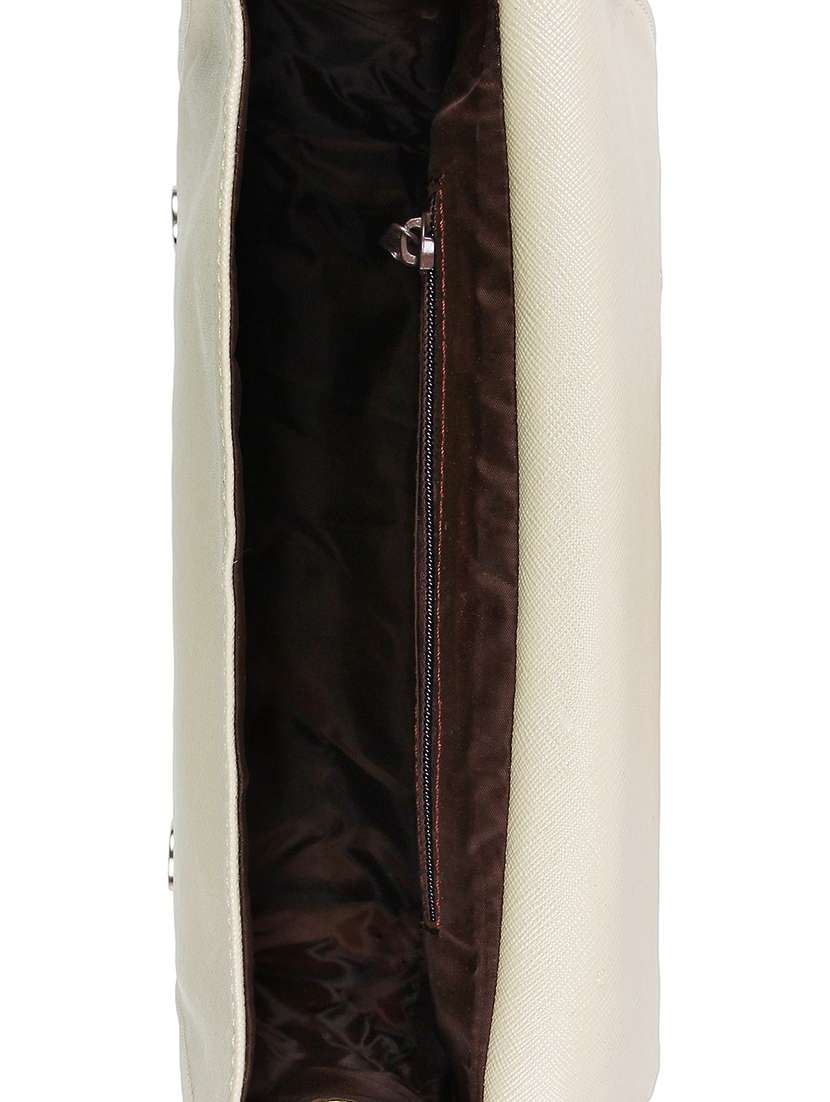 white leatherette (pu) regular sling bag - 16271811 - Standard Image - 2