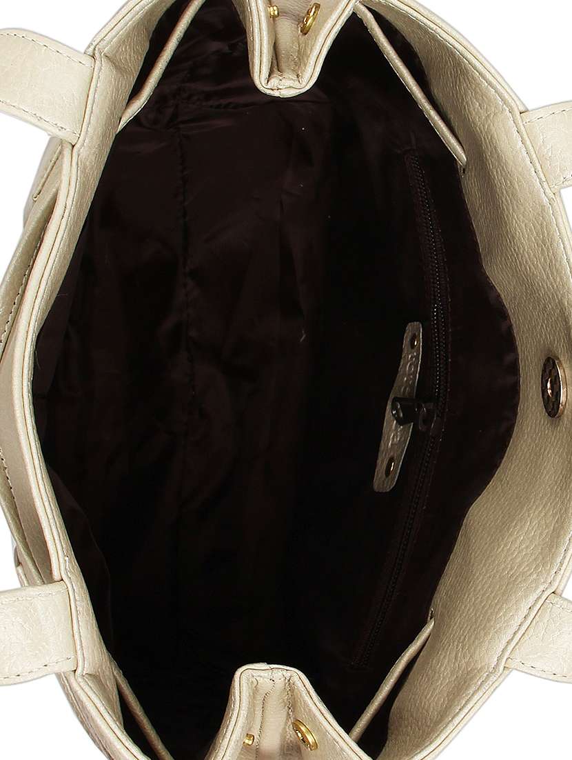 white  leatherette (pu) regular handbag - 16271975 -  Standard Image - 2