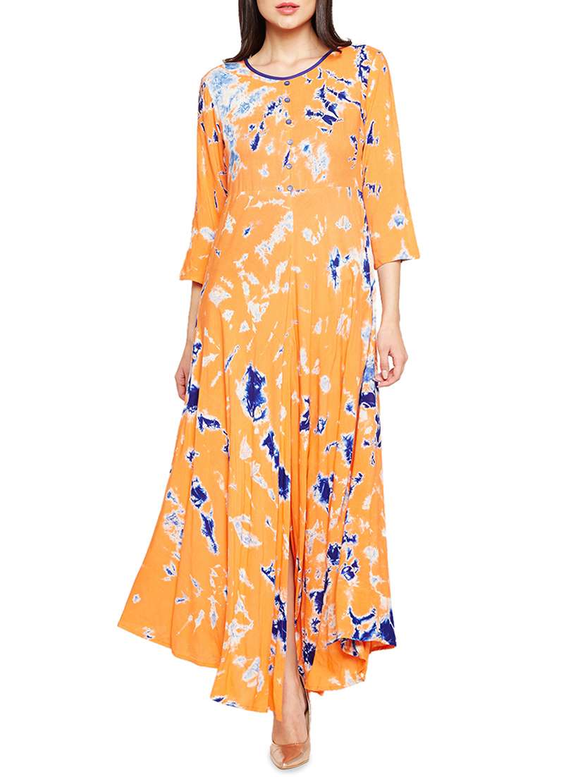 shibori flared kurta