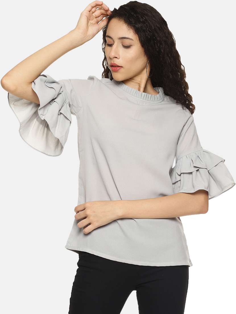 women's straight crew neck top