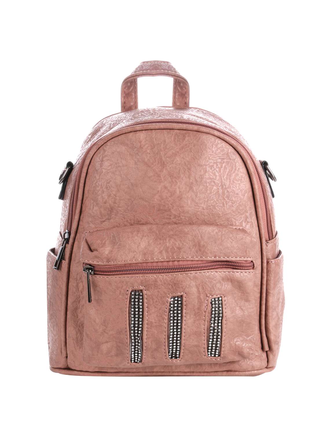 brown leatherette (pu) regular backpack