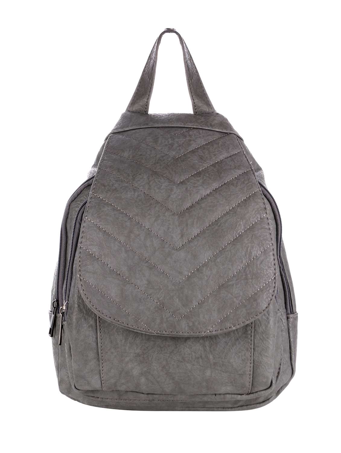 grey leatherette (pu) regular backpack