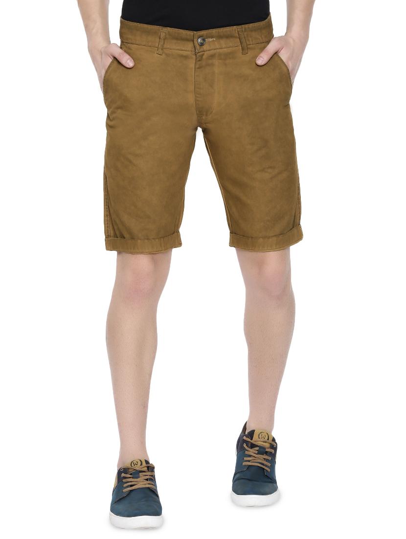 brown solid bermuda short