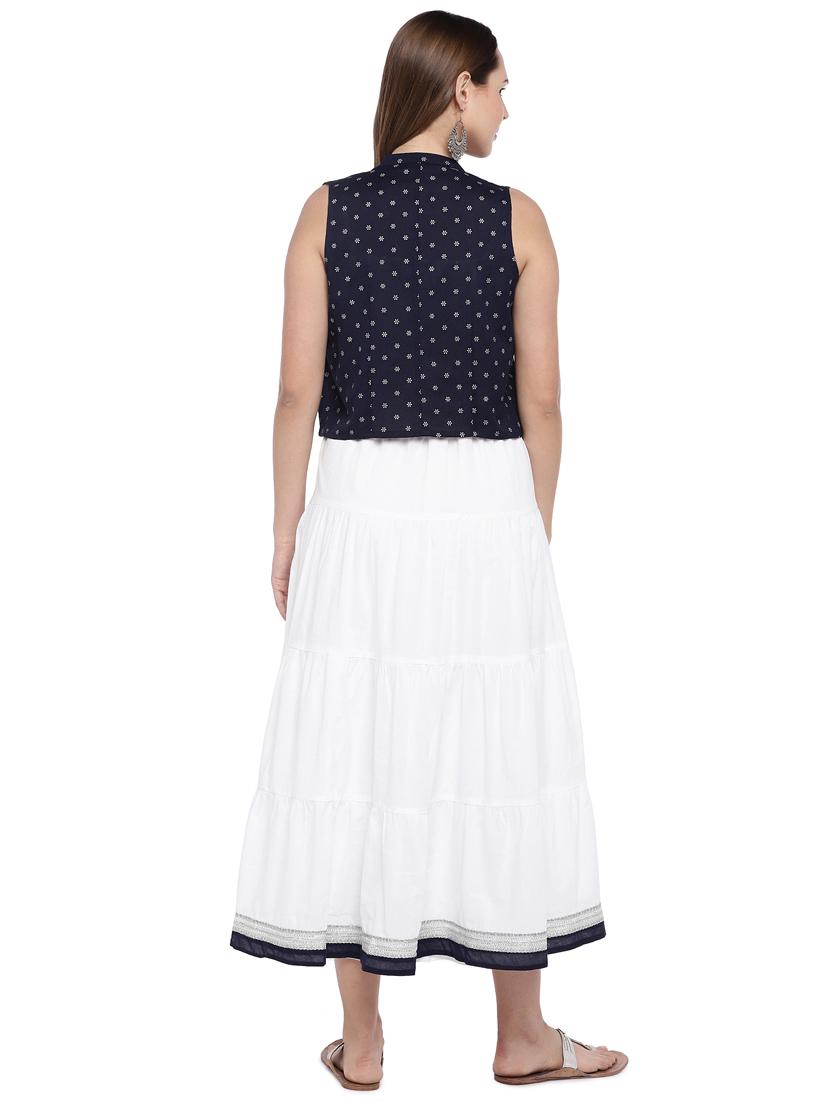 tiered a-line ethnic dress with jacket - 16274239 - Standard Image - 2