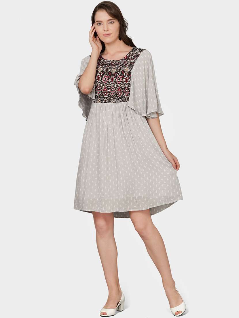 bell sleeved a-line dress