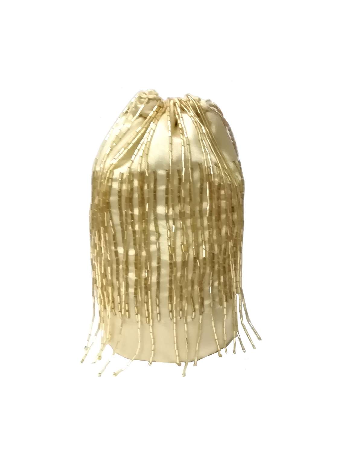 beige silk ethnic potli