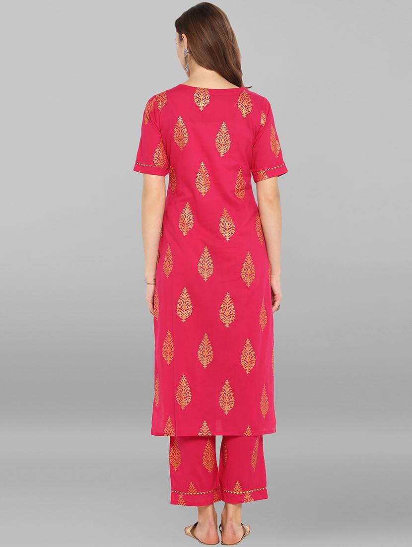 foil printed kurta pant set - 16277482 - Standard Image - 2
