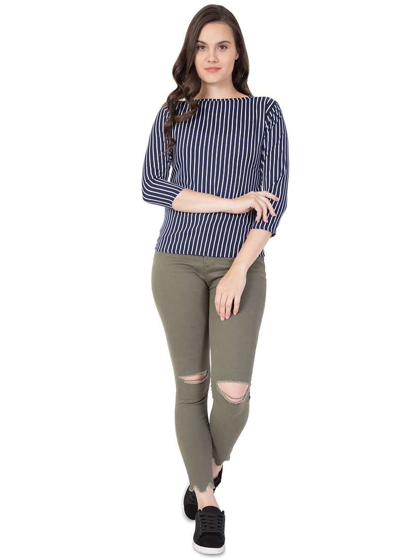 women's straight boat neck top - 16278775 -  Standard Image - 2