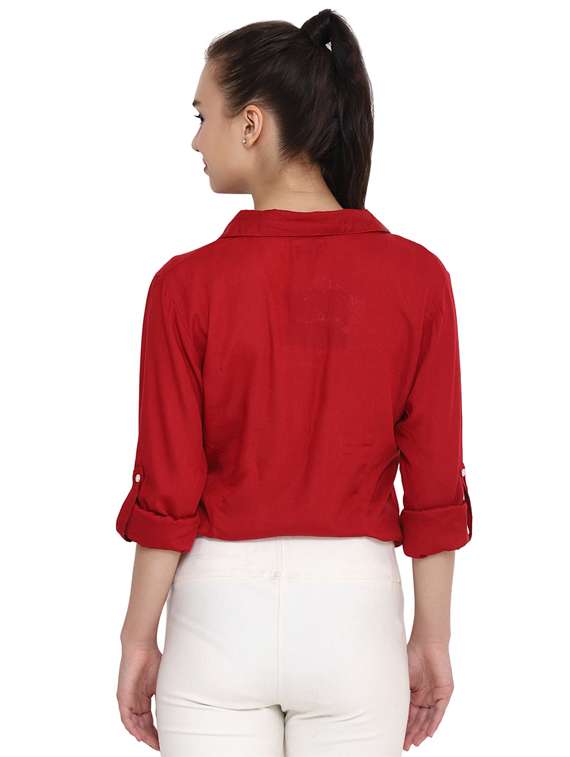 rolled up sleeves solid shirt  - 16280552 -  Standard Image - 2