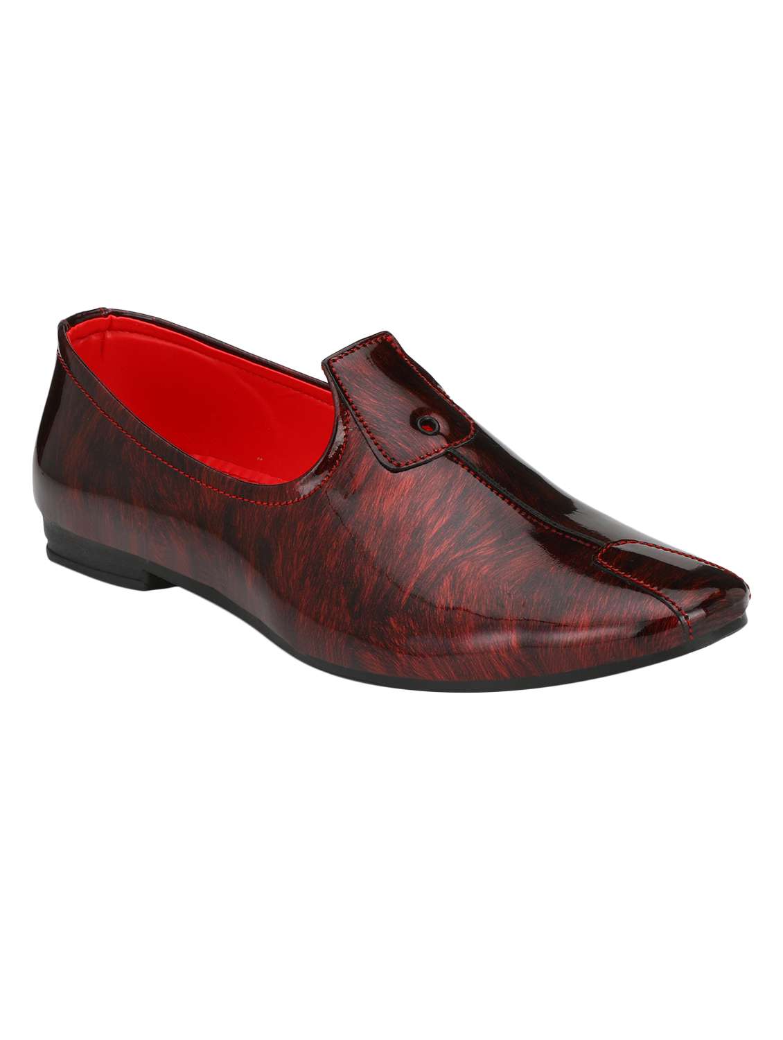 red patent leather slip on jutis