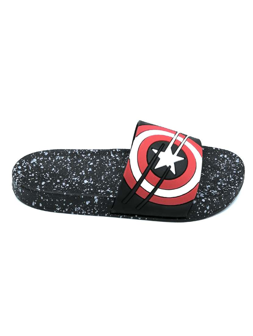 black rubber slip on flip flops - 16282796 -  Standard Image - 2