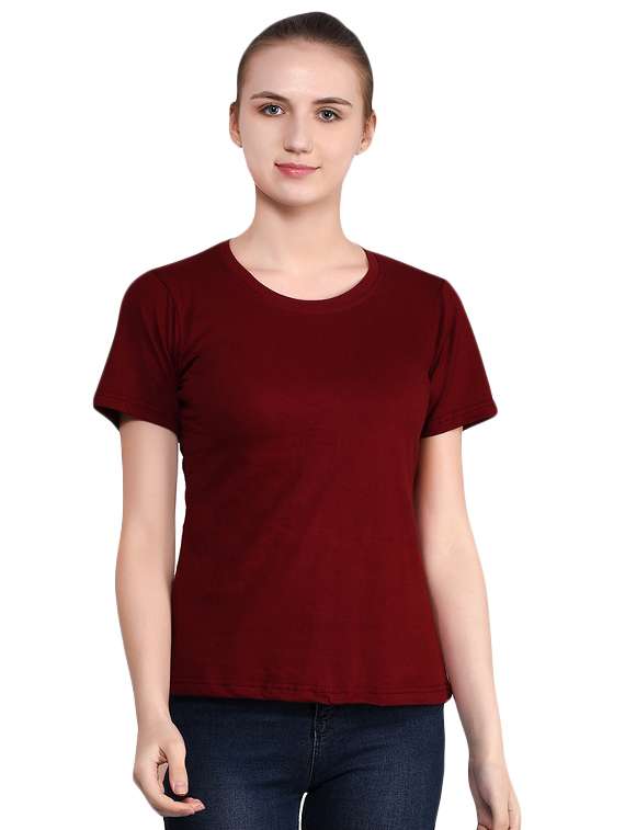 women's plain round neck t-shirt