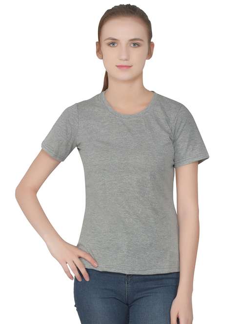 Women Solid Round Neck Regular T Shirt