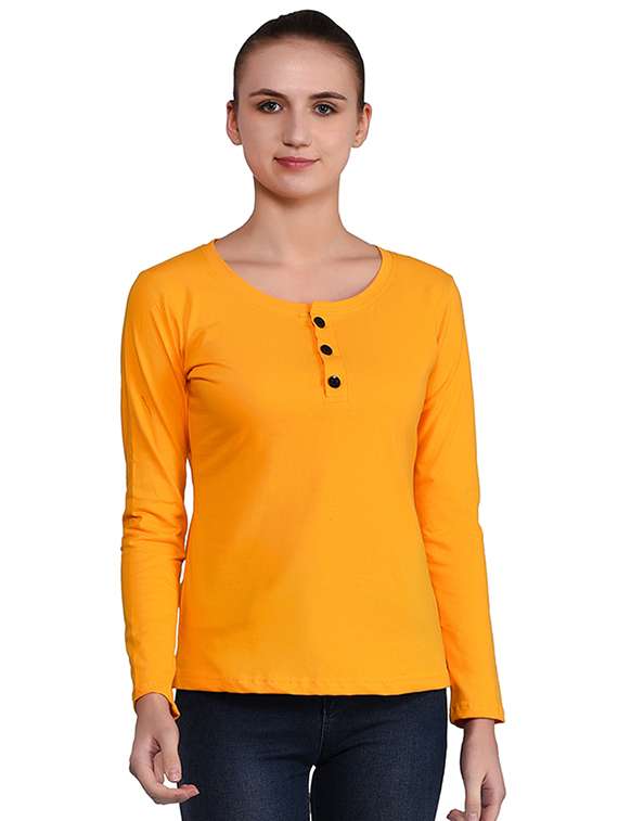 women's plain henley neck t-shirt - 16283655 - Zoom Image - 0