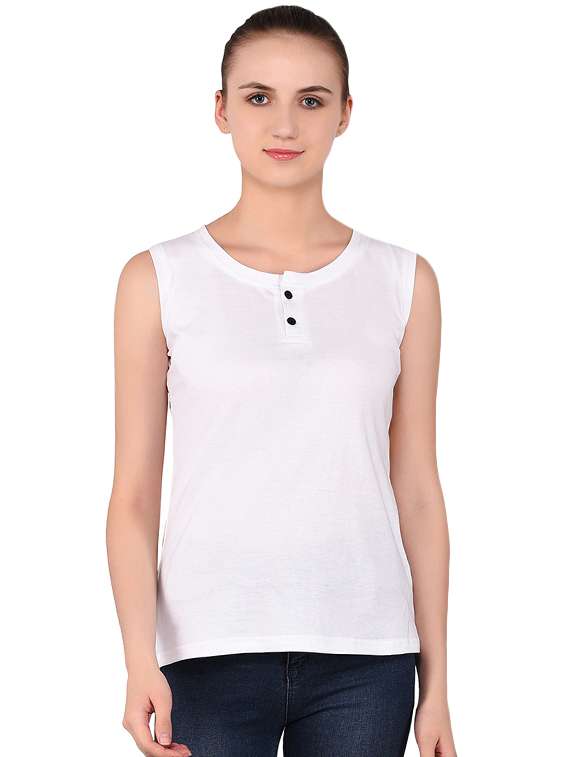 button detail solid tee - 16283680 - Zoom Image - 0