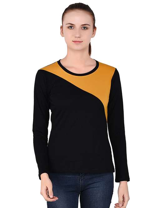 round neck color block tee - 16283710 -  Standard Image - 0