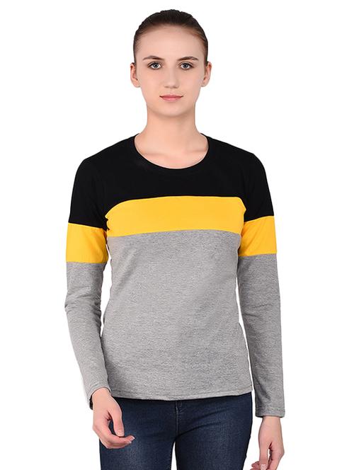round neck color block tee - 16283724 - Standard Image - 0