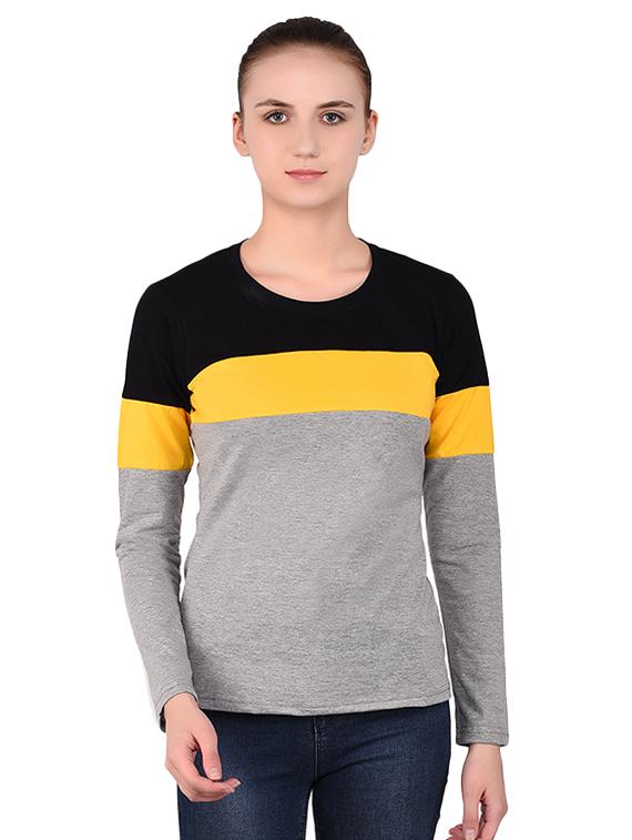 round neck color block tee - 16283724 - Zoom Image - 0