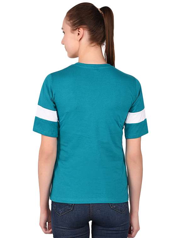women's color block round neck t-shirt - 16283731 -  Standard Image - 2