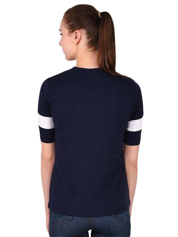 women's color block round neck t-shirt - 16283734 -  Standard Image - 2