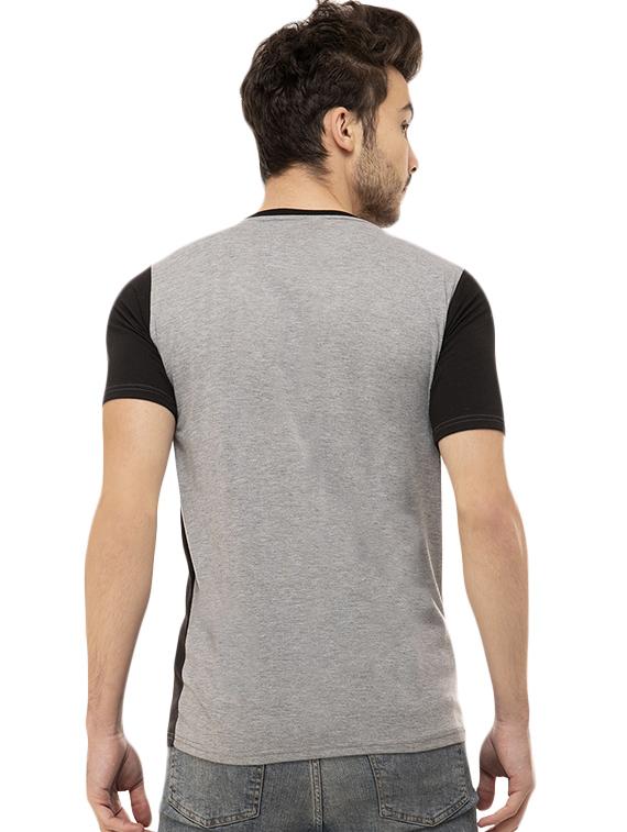 grey color block cut & sew t-shirt - 16284656 - Standard Image - 2