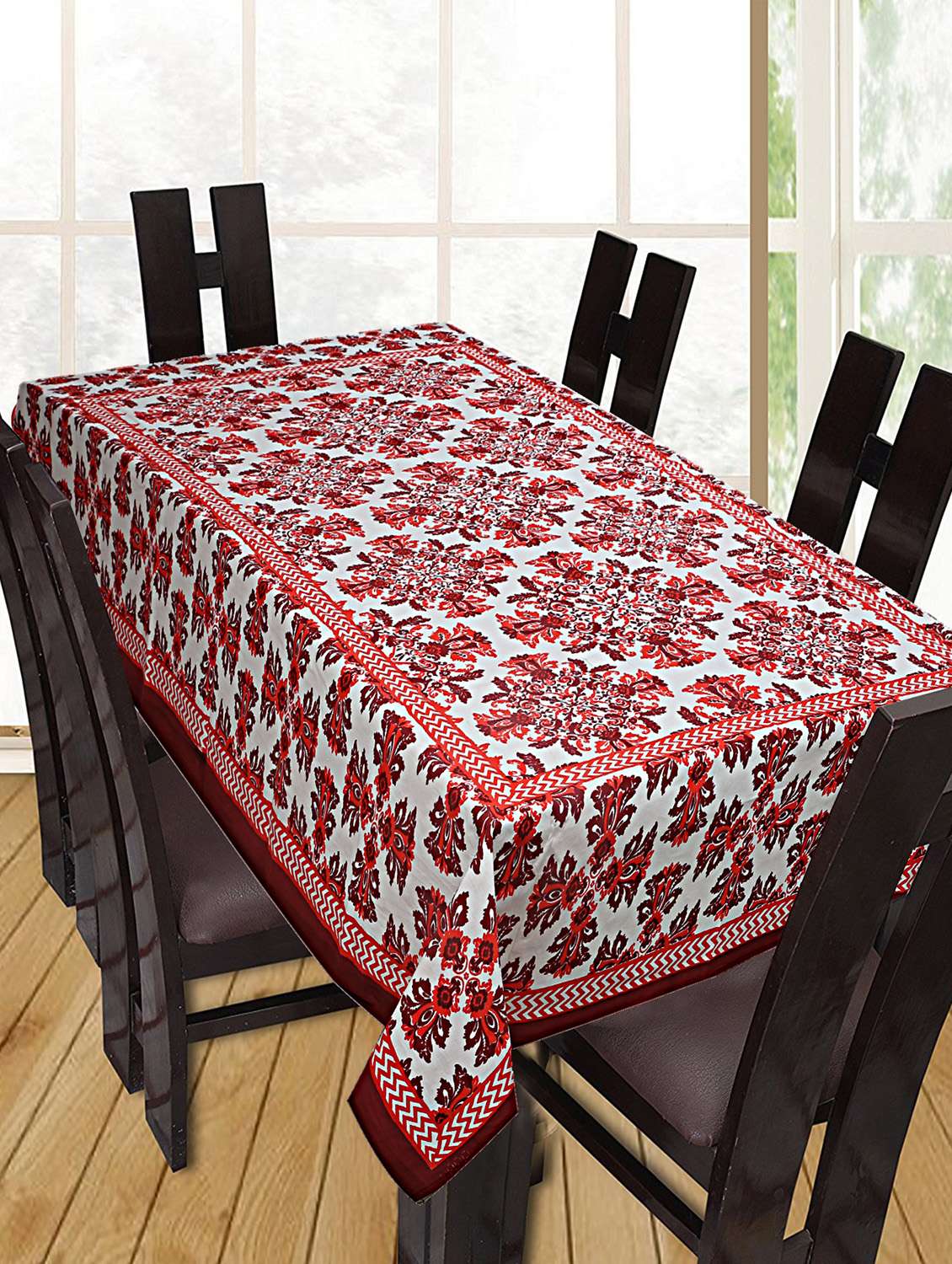 printed cotton 6 seater table cover