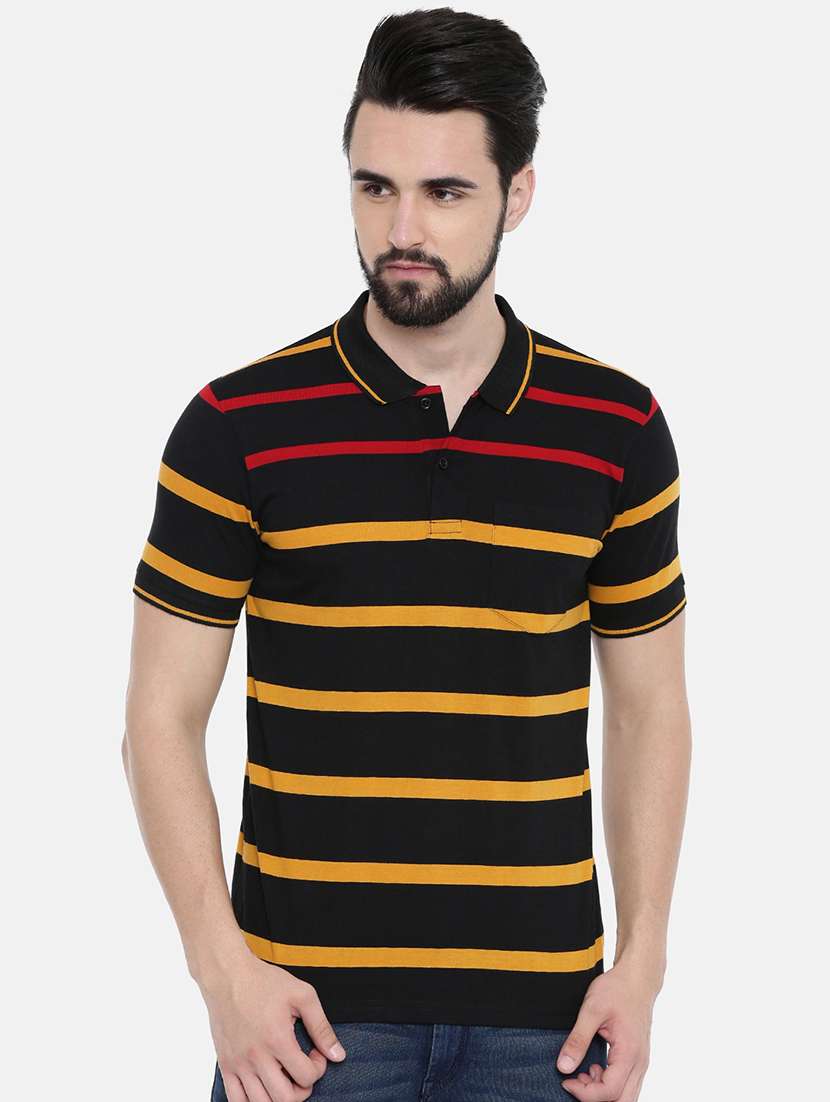 black striped polo tshirt