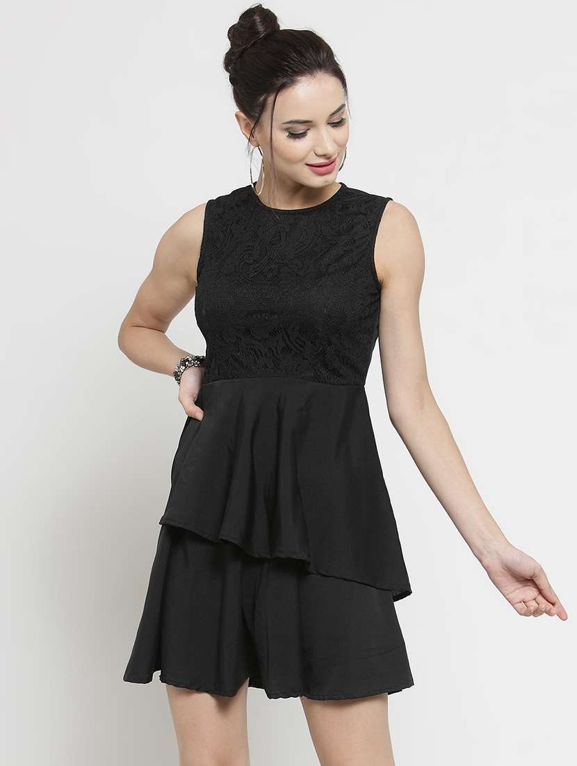 women's fit & flare solid dress