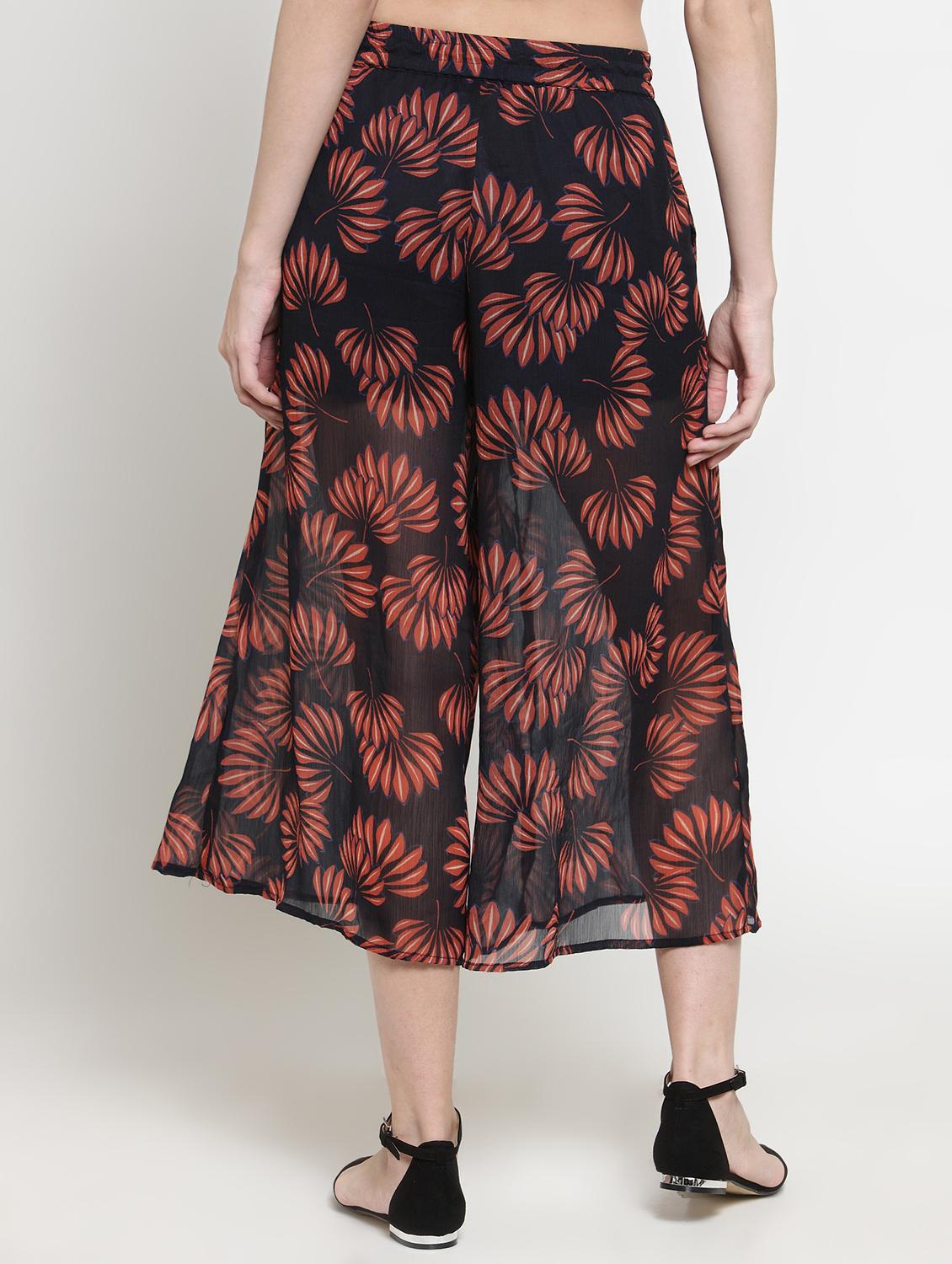 floral flared palazzo - 16287123 - Standard Image - 2