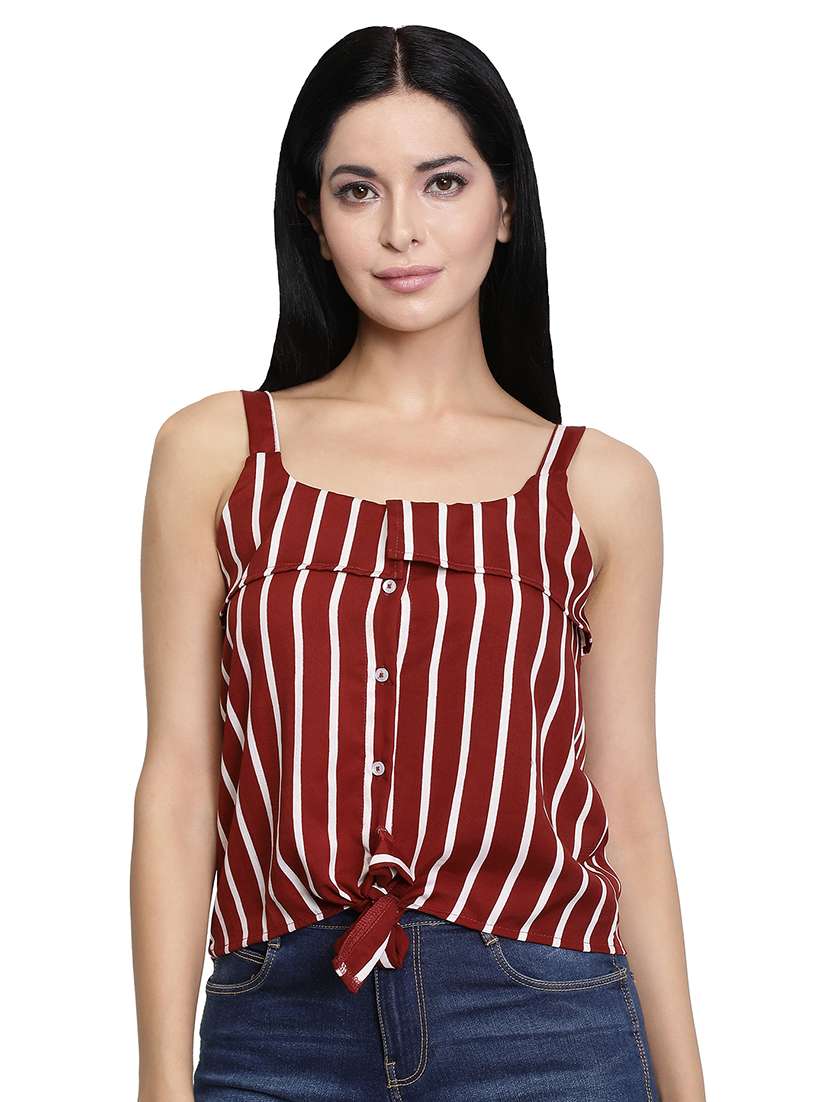 women's high-low shoulder strap top