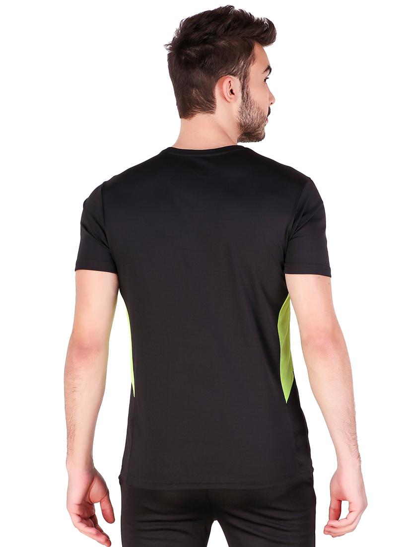 black polyester color block t-shirt - 16289749 - Standard Image - 2