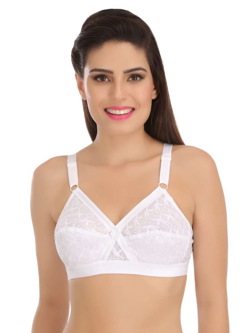 floral patch schiffli minimizer bra
