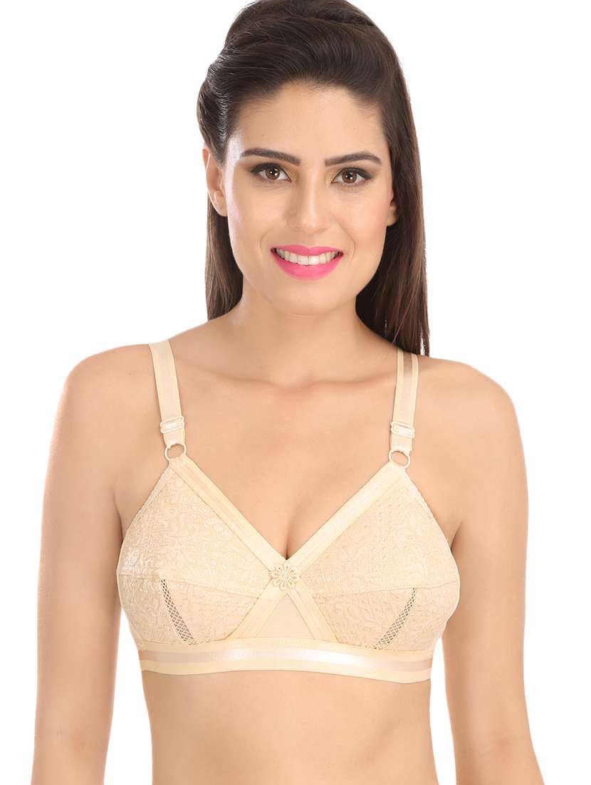 floral patch mesh insert minimizer bra