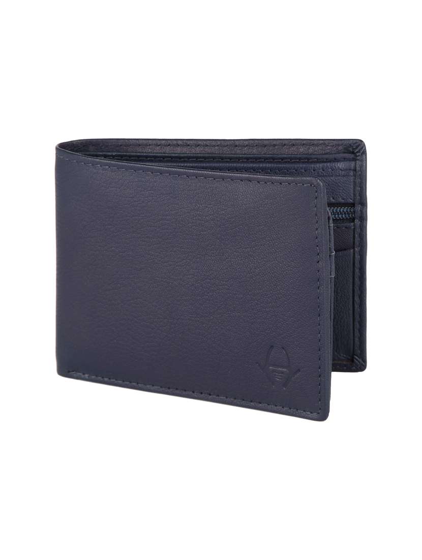 navy blue leather wallet
