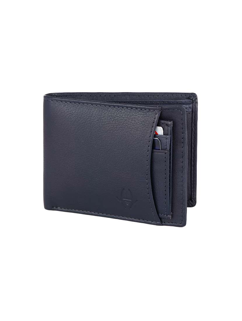 navy blue leather wallet