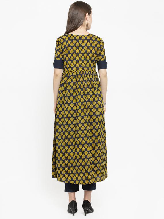 ethnic motifs printed a-line kurta - 16295177 - Standard Image - 2