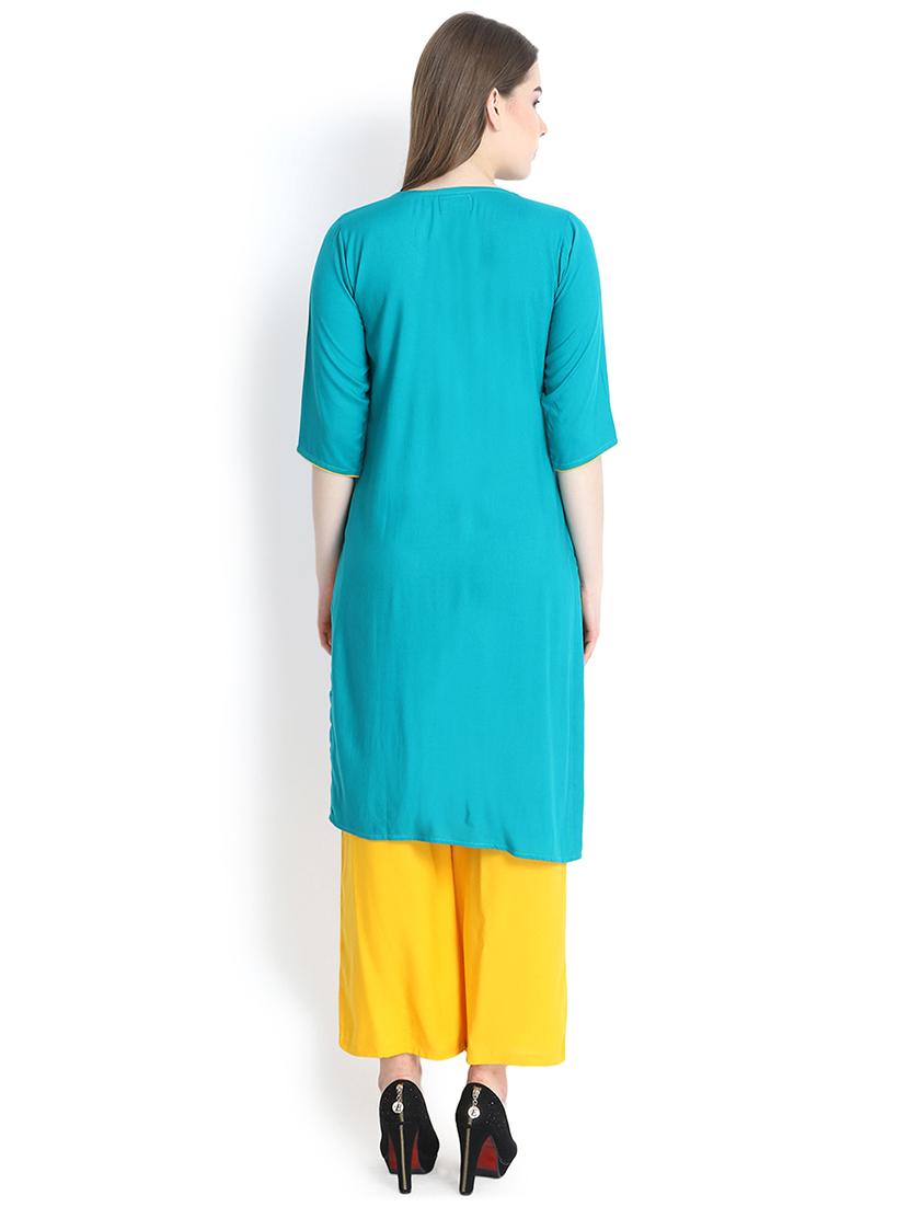 embroidered straight kurta - 16295213 - Standard Image - 2