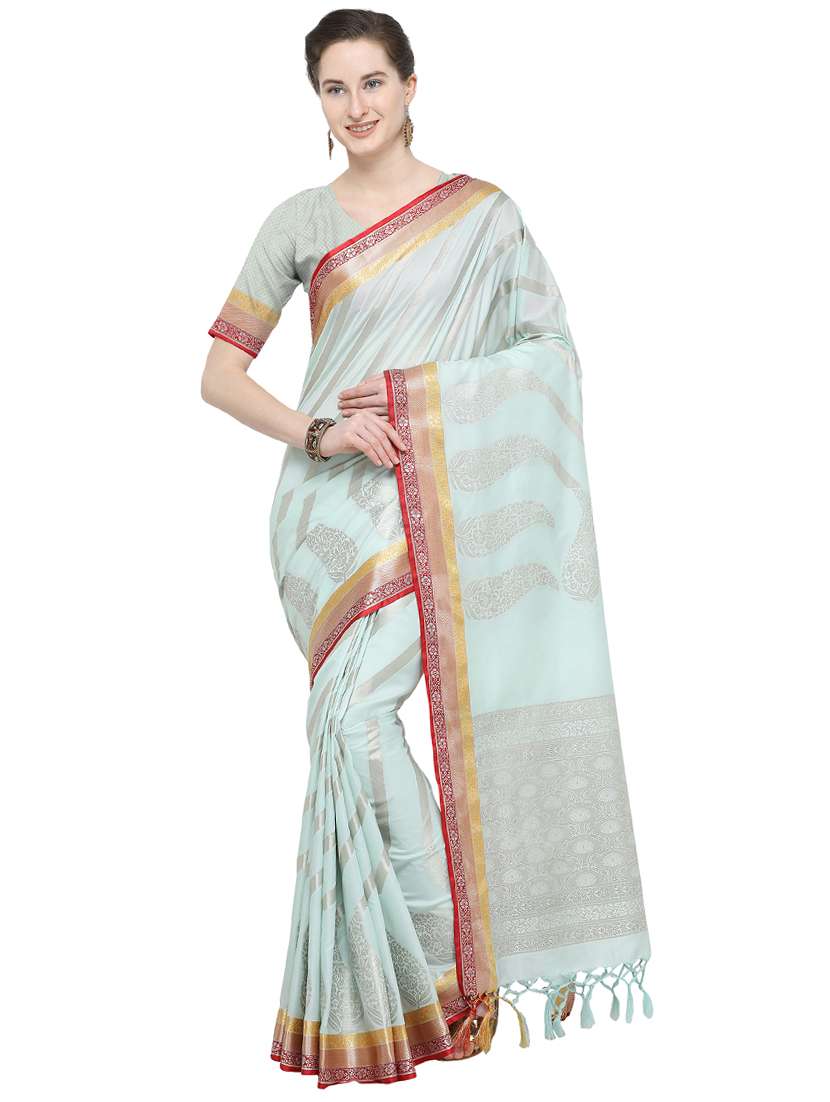 striped zari motif kanjivaram saree with blouse