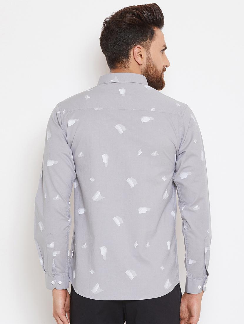 grey printed casual shirt - 16298314 - Standard Image - 2