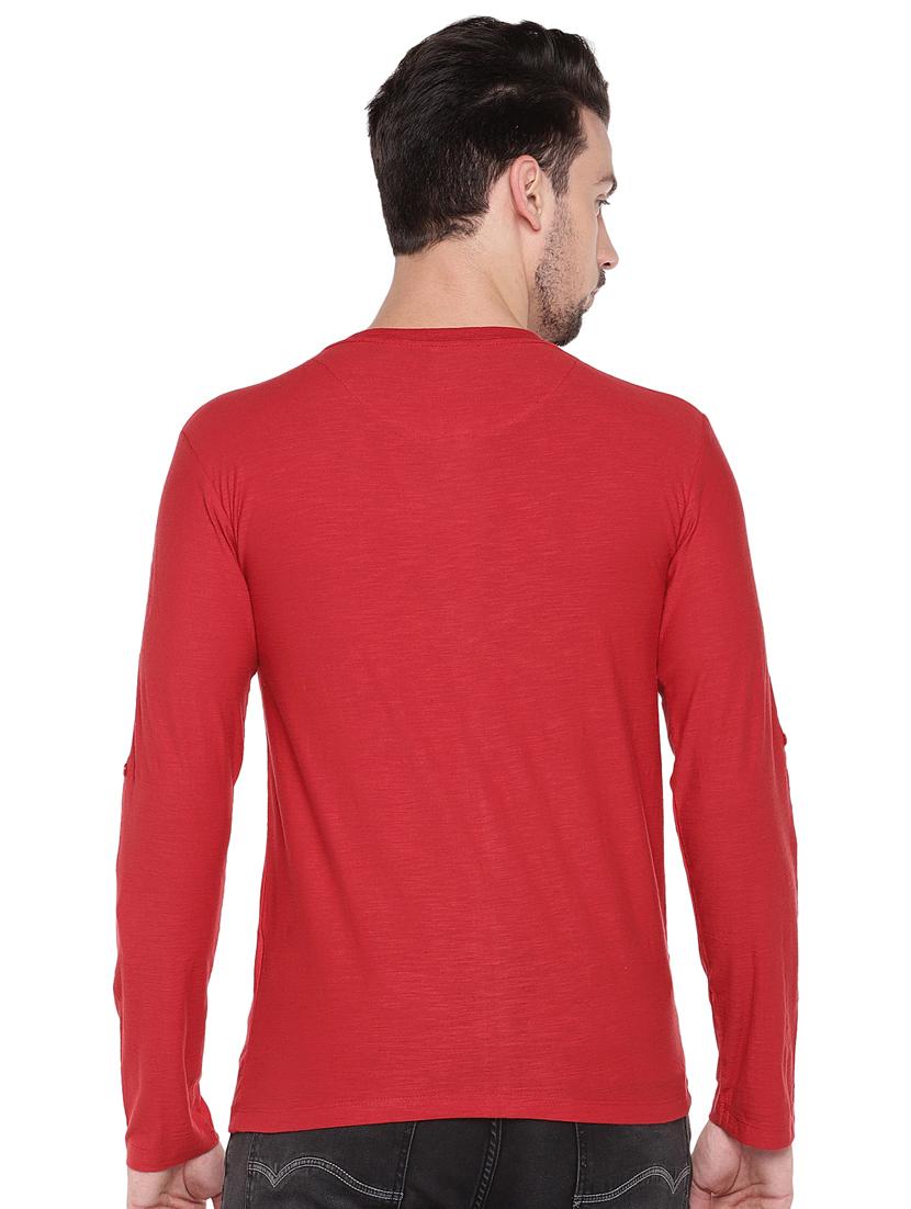 red regular fit solid t-shirt - 16299107 - Standard Image - 2