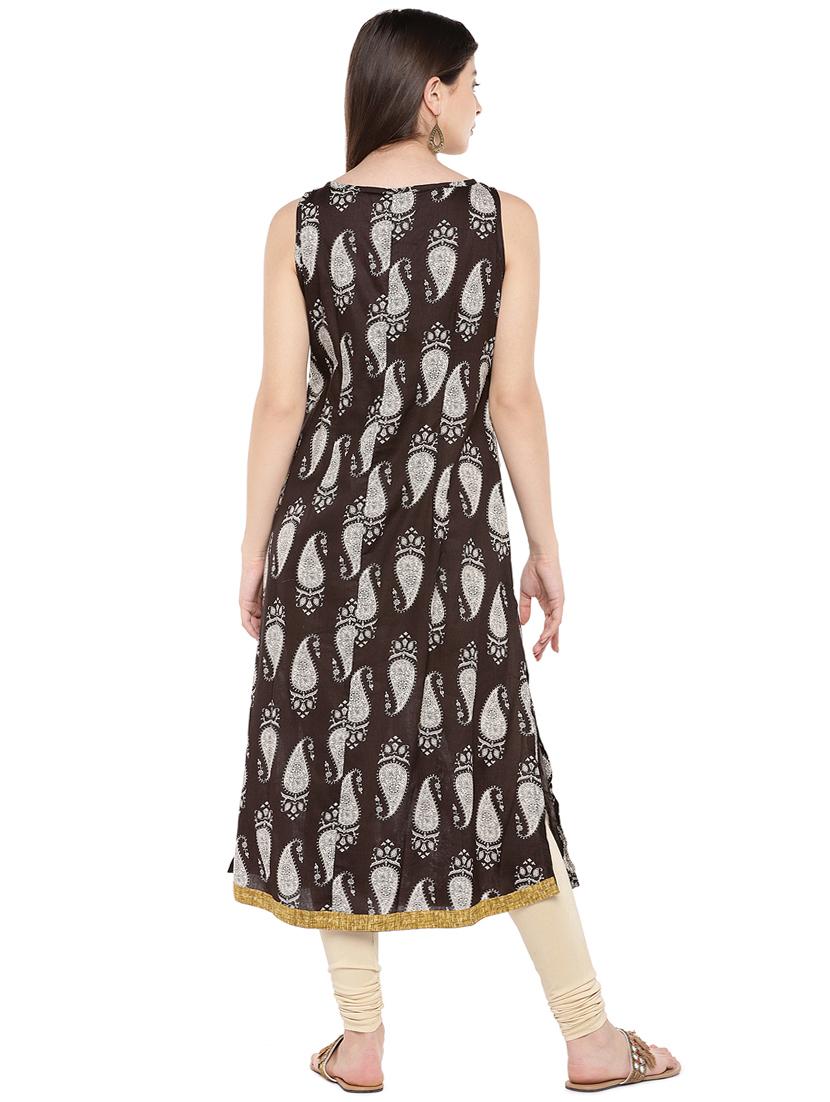 paisley print straight kurta - 16299138 - Standard Image - 2