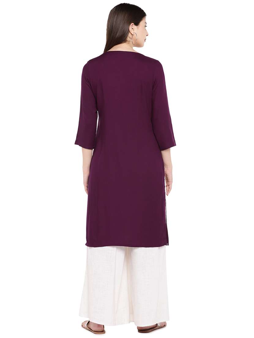 printed straight kurta - 16299159 - Standard Image - 2
