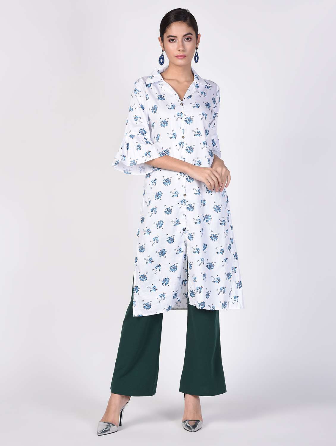 floral printed straight kurta
