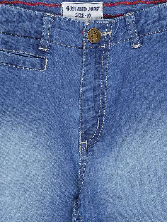 light blue denim shorts shorts - 16301021 - Standard Image - 2