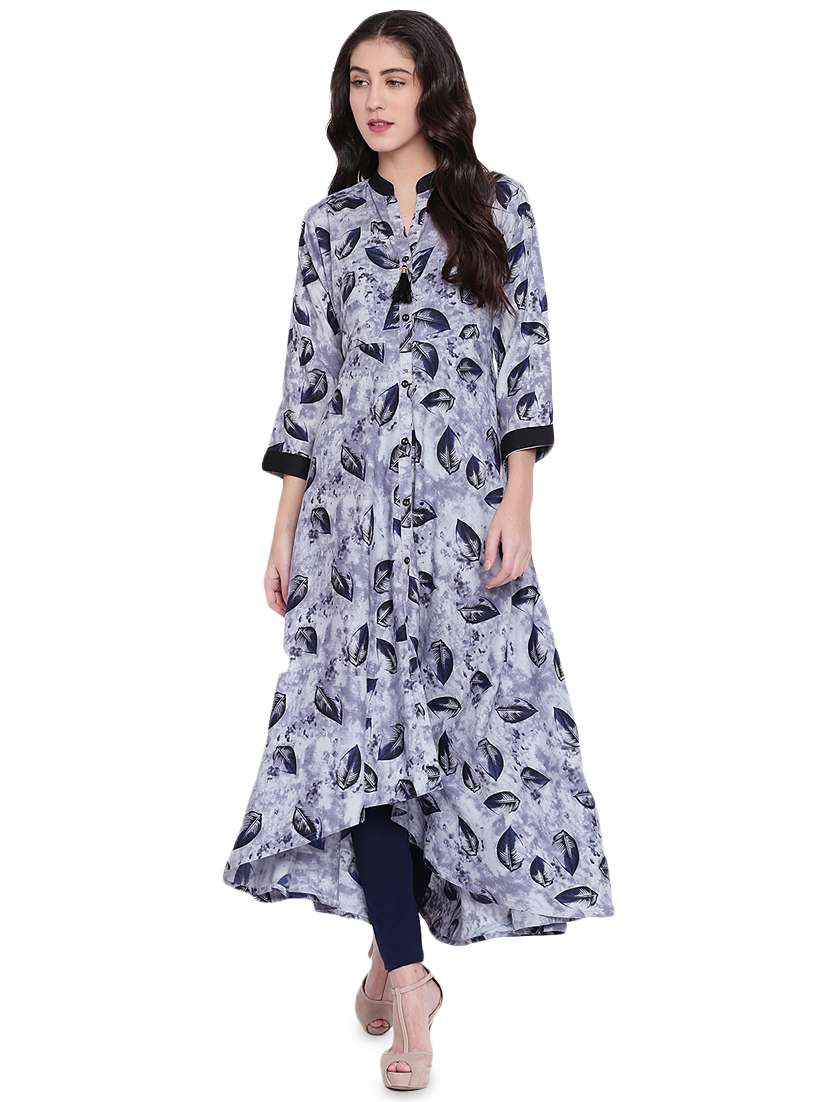conversational printed high-low kurta
