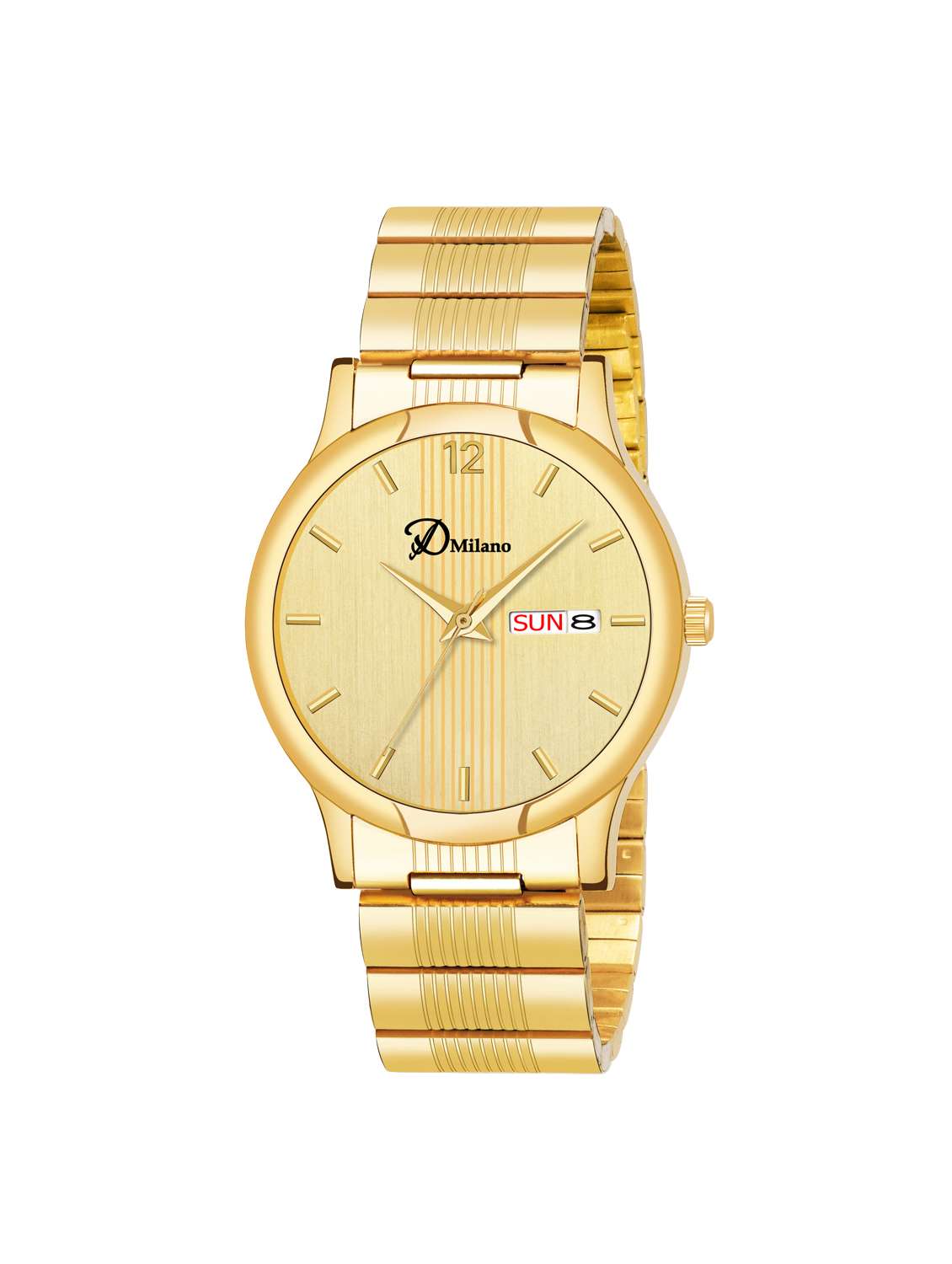 d'milano metal strap analog watch dmgxgld853