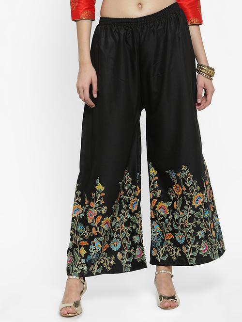 floral printed flared palazzo - 16309467 - Standard Image - 0