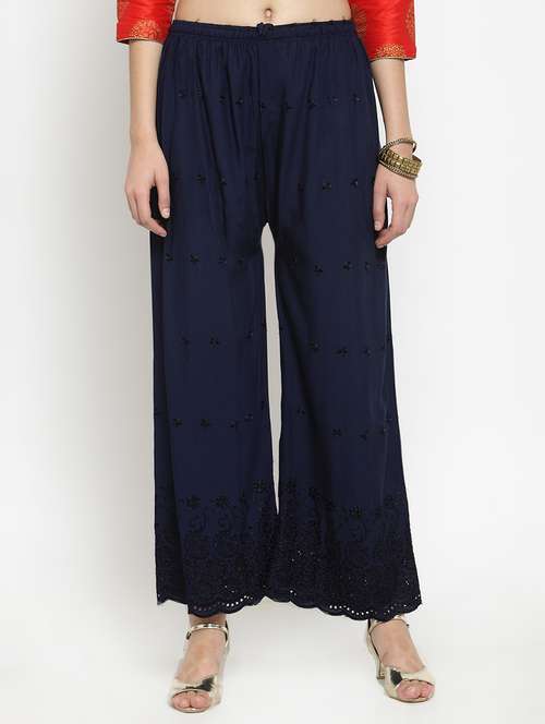 solid embroidered palazzo - 16309468 -  Standard Image - 0