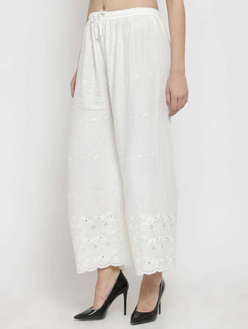 embroidered solid palazzo - 16309471 -  Standard Image - 2
