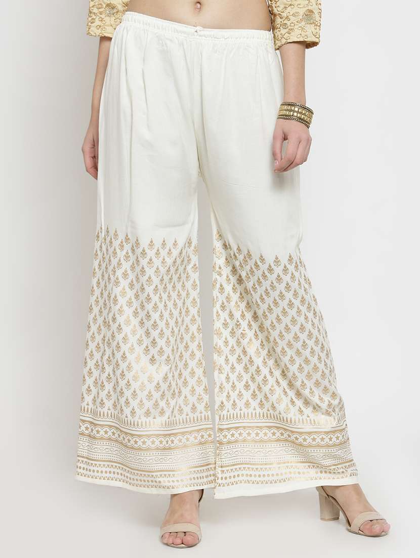 block print flared palazzo